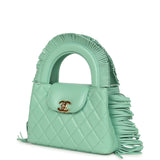 Chanel Small Fringe Kelly Green Lambskin Gold Hardware - Thumbnail View 5
