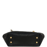 Chanel Small Coco Shopping Bag Black Raffia and White Calfskin Antique Gold Hardware - Thumbnail View 6