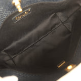 Chanel Small Coco Shopping Bag Black Raffia and White Calfskin Antique Gold Hardware - Thumbnail View 8