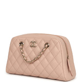 Chanel Small Bowling Clutch with Chain Straps Pink Shiny Caviar Light Gold Hardware - Thumbnail View 5