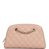 Chanel Small Bowling Clutch with Chain Straps Pink Shiny Caviar Light Gold Hardware - Thumbnail View 4