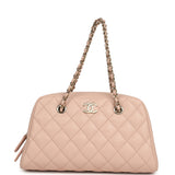 Chanel Small Bowling Clutch with Chain Straps Pink Shiny Caviar Light Gold Hardware - Thumbnail View 7