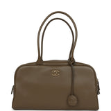 Chanel Large "Perfect Bowling" Bag Dark Khaki Calfskin Gold Hardware - Thumbnail View 1