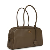 Chanel Large "Perfect Bowling" Bag Dark Khaki Calfskin Gold Hardware - Thumbnail View 2