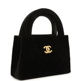 Chanel Small Kelly Shopper Black Velvet Brushed Gold Hardware - Thumbnail View 2
