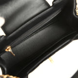 Chanel Small Kelly Shopper Black Velvet Brushed Gold Hardware - Thumbnail View 8