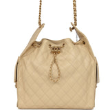Chanel Medium 25 Hobo Bag Light Beige Caviar Antique Gold Hardware - Thumbnail View 1
