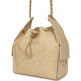 Chanel Medium 25 Hobo Bag Light Beige Caviar Antique Gold Hardware - Thumbnail View 5