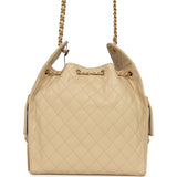 Chanel Medium 25 Hobo Bag Light Beige Caviar Antique Gold Hardware - Thumbnail View 4
