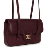 Chanel Mini Preppy Coco Clutch with Straps Dark Burgundy Shiny Caviar Brushed Gold Hardware - Thumbnail View 2
