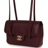 Chanel Mini Preppy Coco Clutch with Straps Dark Burgundy Shiny Caviar Brushed Gold Hardware - Thumbnail View 5