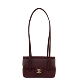 Chanel Mini Preppy Coco Clutch with Straps Dark Burgundy Shiny Caviar Brushed Gold Hardware - Thumbnail View 7