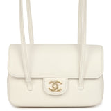 Chanel Mini Preppy Coco Clutch with Straps White Shiny Caviar Brushed Gold Hardware - Thumbnail View 1