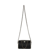 Chanel Mini Timeless Classic Barrel Bag with Chain Black and White Lambskin Light Gold Hardware - Thumbnail View 7