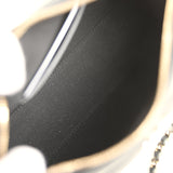Chanel Mini Timeless Classic Barrel Bag with Chain Black and White Lambskin Light Gold Hardware - Thumbnail View 8