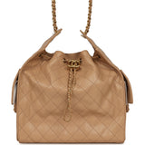 Chanel Medium 25 Hobo Bag Beige Caviar Antique Gold Hardware - Thumbnail View 1