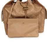 Chanel Medium 25 Hobo Bag Beige Caviar Antique Gold Hardware - Thumbnail View 8