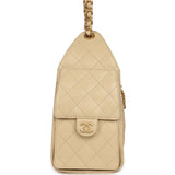 Chanel Small 25 Hobo Bag Light Beige Caviar Antique Gold Hardware - Thumbnail View 3