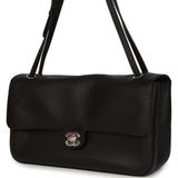 Chanel Maxi "Souplissimo" Small Flap Bag Black Caviar Silver Hardware