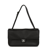 Chanel Maxi "Souplissimo" Small Flap Bag Black Caviar Silver Hardware