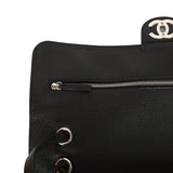 Chanel Maxi "Souplissimo" Small Flap Bag Black Caviar Silver Hardware