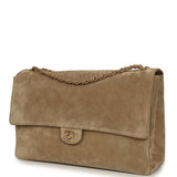 Chanel Maxi "Souplissimo" Large Flap Bag Dark Beige Suede Gold Hardware - Thumbnail View 5