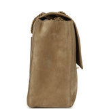 Chanel Maxi "Souplissimo" Large Flap Bag Dark Beige Suede Gold Hardware - Thumbnail View 3