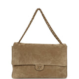 Chanel Maxi "Souplissimo" Large Flap Bag Dark Beige Suede Gold Hardware - Thumbnail View 7