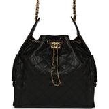 Chanel Medium 25 Hobo Bag Black Caviar Antique Gold Hardware - Thumbnail View 1