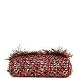 Chanel Small CC Shopping Bag Red, Beige, Black Braided Raffia Gold Hardware - Thumbnail View 6