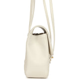 Chanel Small Preppy Coco Flap Bag White Shiny Caviar Brushed Gold Hardware - Thumbnail View 3