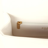 Chanel Small Preppy Coco Flap Bag White Shiny Caviar Brushed Gold Hardware - Thumbnail View 10