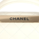 Chanel Large Trendy CC Top Handle Flap Bag White Lambskin Light Gold Hardware - Thumbnail View 8