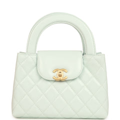 Chanel Small Kelly Shopper Mint Shiny Lambskin Brushed Gold Hardware