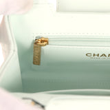 Chanel Small Kelly Shopper Mint Shiny Lambskin Brushed Gold Hardware - Thumbnail View 10