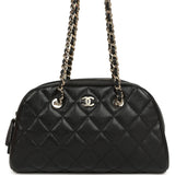 Chanel Mini Bowling Clutch with Chain Straps Black Shiny Caviar Light Gold Hardware - Thumbnail View 1