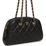 Chanel Mini Bowling Clutch with Chain Straps Black Shiny Caviar Light Gold Hardware - Thumbnail View 2