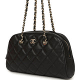 Chanel Mini Bowling Clutch with Chain Straps Black Shiny Caviar Light Gold Hardware - Thumbnail View 5