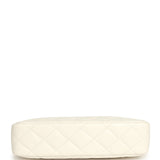 Chanel Small Quilted Clutch Bag with Chain Strap White Caviar Silver Hardware - Thumbnail View 6