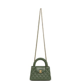 Chanel Small Kelly Shopper Khaki Shiny Aged Calfskin Brushed Gold Hardware - Thumbnail View 7
