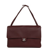 Chanel Maxi "Souplissimo" Large Flap Bag Dark Burgundy Caviar Silver Hardware - Thumbnail View 1