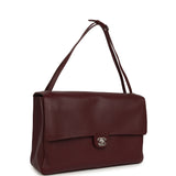 Chanel Maxi "Souplissimo" Large Flap Bag Dark Burgundy Caviar Silver Hardware - Thumbnail View 2