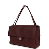 Chanel Maxi "Souplissimo" Large Flap Bag Dark Burgundy Caviar Silver Hardware - Thumbnail View 5