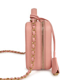 Pre-owned Chanel Medium CC Filigree Vanity Case Pink Caviar Brushed Gold Hardware - Thumbnail View 3