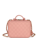Pre-owned Chanel Medium CC Filigree Vanity Case Pink Caviar Brushed Gold Hardware - Thumbnail View 4