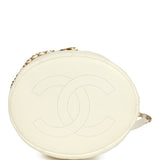 Pre-owned Chanel Mini Pearl Top Handle Bucket Bag White Calfskin Antique Gold Hardware - Thumbnail View 6