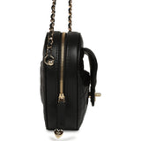 Pre-owned Chanel CC In Love Large Heart Bag with Chain Black Lambskin Light Gold Hardware - Thumbnail View 3