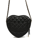 Pre-owned Chanel CC In Love Large Heart Bag with Chain Black Lambskin Light Gold Hardware - Thumbnail View 4