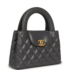 Pre-owned Chanel Small Kelly Shopper Grey Shiny Aged Calfskin Brushed Gold Hardware