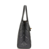 Pre-owned Chanel Small Kelly Shopper Grey Shiny Aged Calfskin Brushed Gold Hardware - Thumbnail View 3